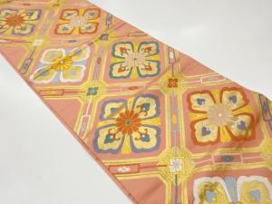 格天井に華文模様織出し袋帯